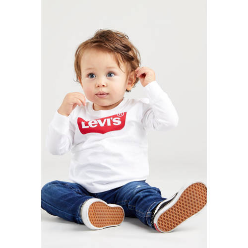 Levi's Levi's Kids baby longsleeve Batwing met logo wit