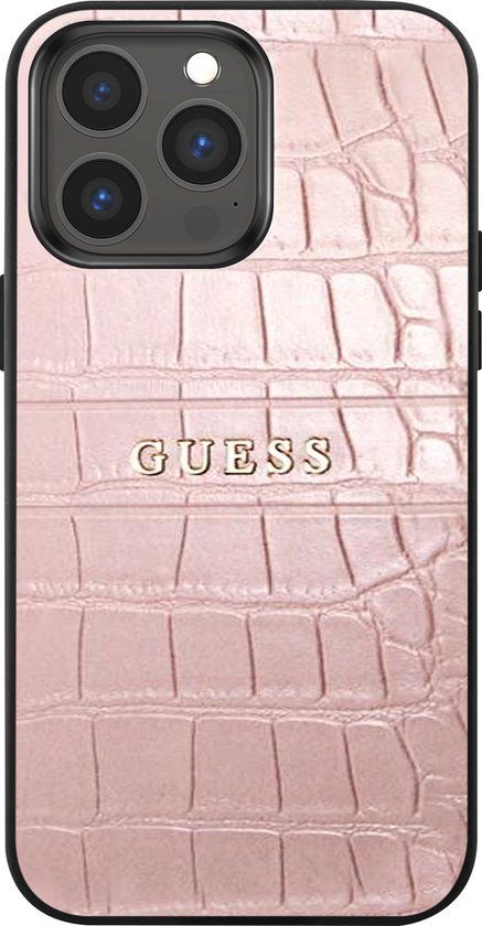 Guess Crocodile Back Case - Geschikt voor Apple iPhone 13 Pro (6.1") - Roze