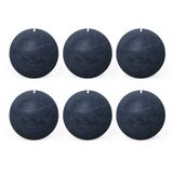 Spaas 6x Rustieke Balkaars 80 mm 24u, Donkerblauw