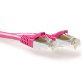 ACT Roze 20 meter SFTP CAT6A patchkabel snagless met RJ45 connectoren