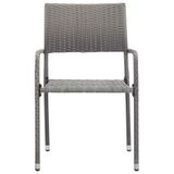 VidaXL Tuinstoelen 2 stuks Polyrattan Staal Grijs