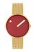 Picto Design Dameshorloge Cannelle Cadran Rouge et Bracelet Maille Doré 34097-0914G - 34mm