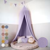 LILIMAUS Klamboe baby met gouden details - bedhemel en hemeltje kinderkamer - mousseline katoen - 245 cm - lila