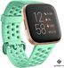 Strap-it Fitbit Versa / Versa 2 bracelet en silicone avec trous - aqua - Taille : L