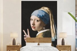 Nr1Wallpaper Behang - Fotobehang Meisje met de parel - Johannes Vermeer - Peace - Breedte 195 cm x hoogte 300 cm