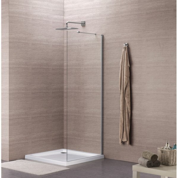 Royal Plaza Clever zijwand voor draaideur 90x195cm chroom profiel helder glas met Clean coating 55920