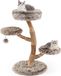 COSTWAY Arbre à chat de 90 cm en bois massif, arbre à chat avec 4 sièges en peluche, balle et poteau griffoir, tour pour chat, meuble pour chat, arbre à chat pour chats, marron