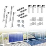 Rhein Beleuchtung Houding voor balkoninstallatie met 2 zonnepanelen, balkonbeugel met ronde haak, zonne-balkonbeugel voor ronde balkonhekken, stabiele bevestiging voor zonnepanelen