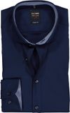 OLYMP Level 5 body fit overhemd - donkerblauw structuur (contrast) - Strijkvriendelijk - Boordmaat: 41