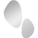 Miroir Mural Lot De 2 Forme Galet Design Moderne Cadre Métal Noir 70x46 cm et 49,5x31 cm - pangivo