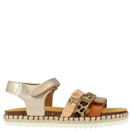 Develab sandalen goud/panterprint