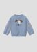 s.Oliver Sweatshirt Kinderen Vaalblauw Katoen Dierenprint Lange Mouw Ronde Hals Drukknopen Casual Unisex