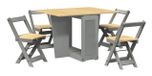 VidaXL 5-delige eethoek set Corona grenenhout grijs