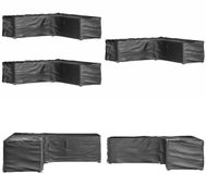 vidaXL L-vormige tuinmeubelhoes 2 stuks 250x250x70 cm zwart