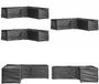 vidaXL L-vormige tuinmeubelhoes 2 stuks 250x250x70 cm zwart