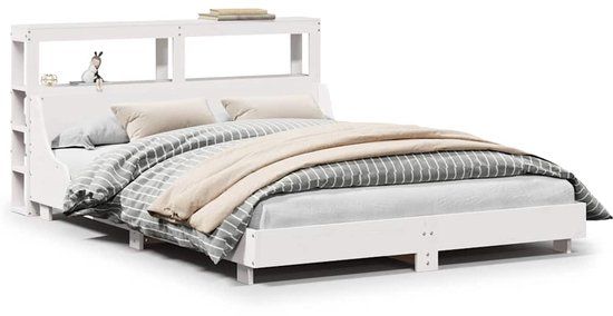 vidaXL Bedframe Wit 120x200 cm Massief Grenenhout