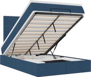 vidaXL - Bed - met - Matras - en - LED's - 120x200cm - Stof - Blauw
