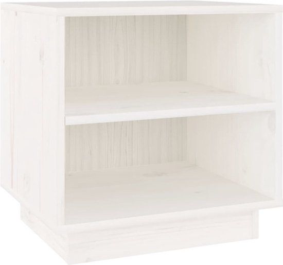 vidaXL Nachtkastje - 40x34x40 cm - Massief Grenenhout - Wit