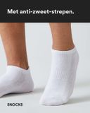 SNOCKS Enkelsokken Wit - Sneakersokken Dames - Sneakersokken Heren - Footies Dames - Biologisch Katoen - Duurzaam Cadeau - 6 Stuks