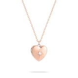 Tamaris Halsketting met zirkoniasteen van roestvrij staal, IP roségoud, ankerketting, verstelbaar 85 cm, waterdicht en huidvriendelijk