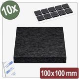 Quadrios Viltglijders Zelfklevend Rond Zwart 100x100x4mm 10 stuks