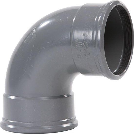 Pipelife PVC Bocht 125mm 2x manchet SN4 90Â - 8712148021299