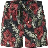 Name It Jongens Zwemshorts NKMZABA Zwart/Rood Gebloemd - Maat 134