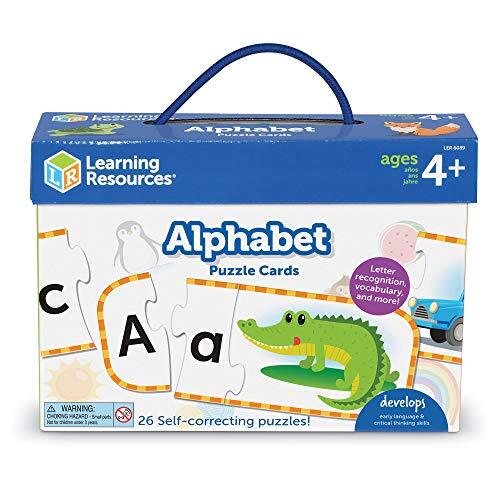 Learning Resources LER6089 Alfabet Kaarten, Voorschoolse Readiness, Zelfcorrigerende Puzzels, Leeftijd 4+
