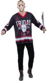Smiffys Friday The 13th Hockey Top Kostuum Top - L - Rood/Zwart