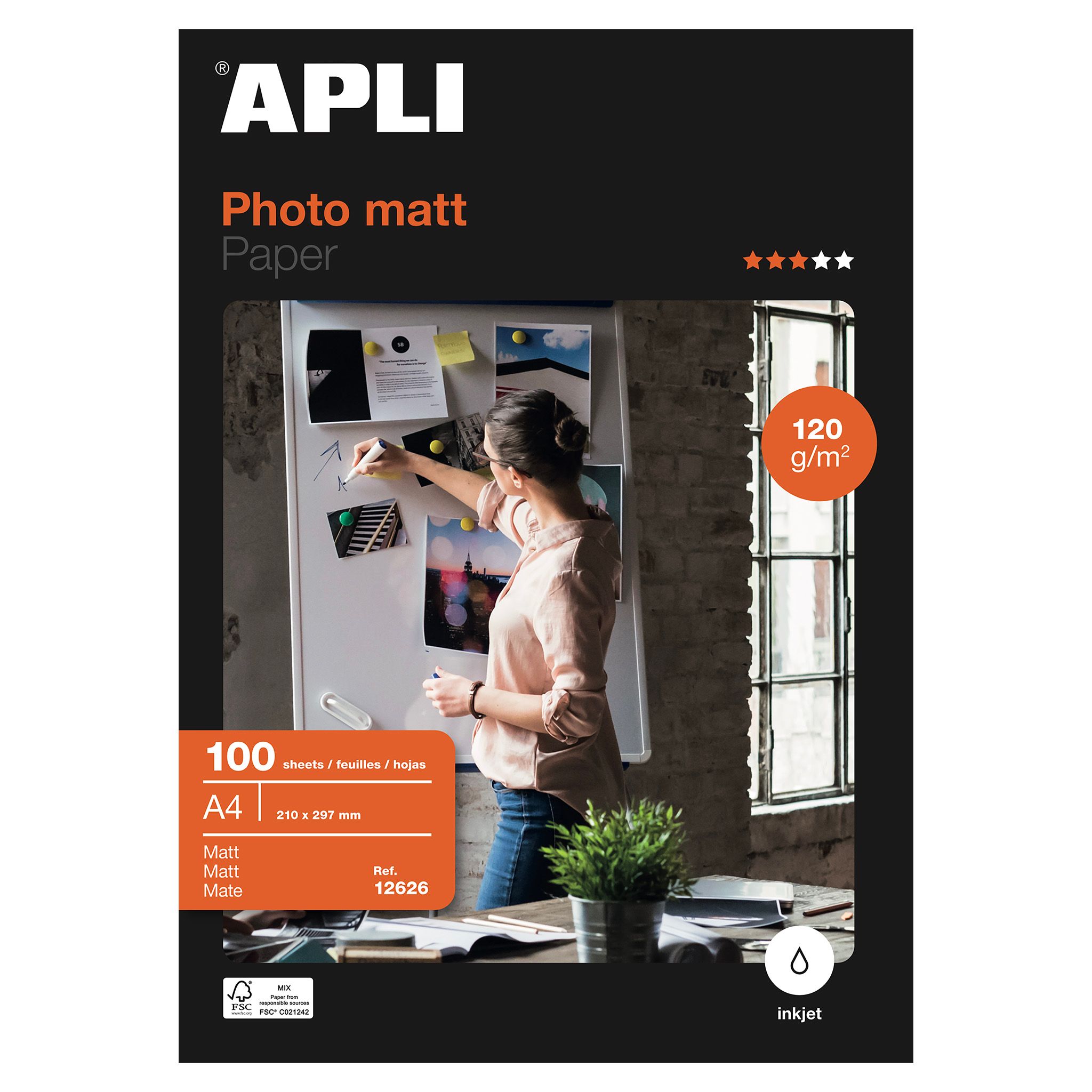 APLI 12626 - Fotopapier - Inkjet - Wit