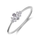 Lucardi Dames Zilveren ring baguette - Ring - 925 Zilver - Zilverkleurig - 17.50 / 55 mm