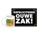 Bellatio Decorations Verjaardag cadeau koffiemok thema 60 jaar - man - wilde haren - met gefeliciteerd ouwe zak wenskaart - A5 formaat - humor