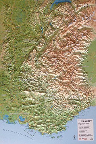 3DMAP CARTE EN RELIEF DES ALPES FRANÇAISES ET SES MASSIFS ALPINS - 61 x 41 cm - 9782955772904