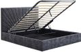 Vente-unique Bed met opbergruimte stof antracietgrijs 160 x 200 cm
