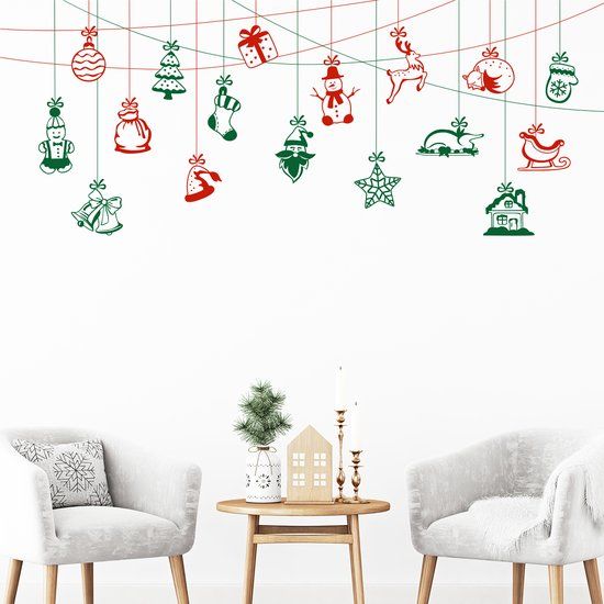 Ambiance Sticker Kerststicker, sprookjesachtige slinger - Kerststickers - feestdecoraties - 30x70cm