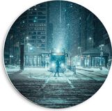 KuijsFotoprint Forex Wandcirkel - Metro in Sneeuw - 40x40cm - Foto op Wandcirkel