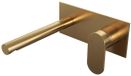 Brauer Gold Edition Inbouw Wastafelmengkraan met Rechte Uitloop en Afdekplaat Model C1 Goud Geborsteld PVD
