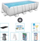 Bestway Rechthoekig Power Steel Zwembad - 488 x 244 x 122 cm - Grijs