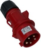 FAMATEL CEE male 5 polig 6H 32A IP54 stekker 380-415VAC Rood/Zwart