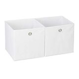 Merkloos 6 x opbergbox - stof - opvouwbaar - speelgoed - opbergmand - opbergen - wit