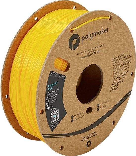 Polymaker PolyLite PLA Filament - 1.75 mm - Yellow - 1 kg