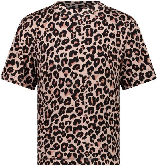 Cars Jeans T-shirt Lyric jr. Meisjes 176 Bruin Panterprint Viscose