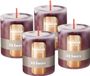 Bolsius Stompkaars - Marmer - Rood - 8 cm - 4 stuks
