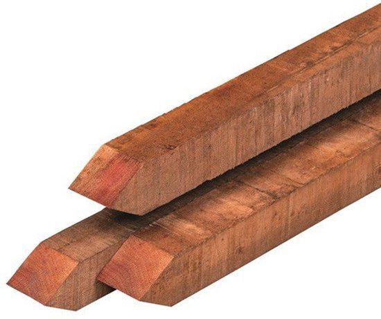 Merkloos Tuindeco Paal hardhout fijn bezaagd gepunt 4,0x4,0x80 cm