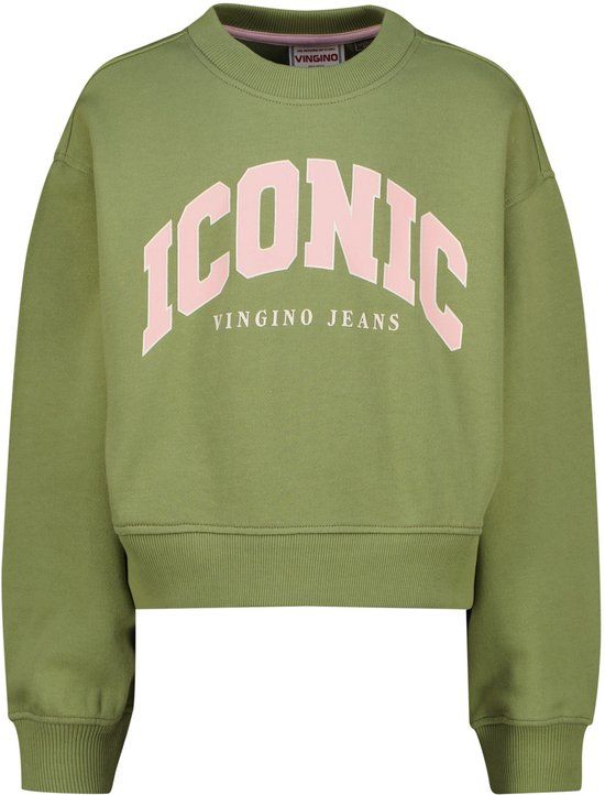 Vingino - Nadien - Meisjes - Sweater - Katoen - Lange mouw - Sage green - Maat 116