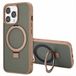 Accezz Hoesje - Geschikt voor Apple iPhone 13 Pro - Ring Stand Backcover geschikt voor MagSafe - Bruin