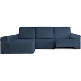 ECOMMERC3 Chaiselong bankovertrek met lange arm links met relax, bi-elastisch, blauw, zeer elastisch, ademend en met schuim voor bevestiging