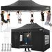COBIZI Paviljoen, 3 x 4,5 cm, waterdicht, stabiel, winterbestendig, met 4 zijwanden, pop-up vouwpaviljoen, partytent, opvouwbare zonwering, tuinpaviljoen voor strand, bruiloft, camping, met handtas (3