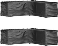 vidaXL L-vormige Tuinmeubelhoes - Zwart - 285x285x90 cm - 2 stuks