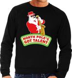 Bellatio Decorations North Poles Got Talent Foute kersttrui / sweater heren - zwart - XXL